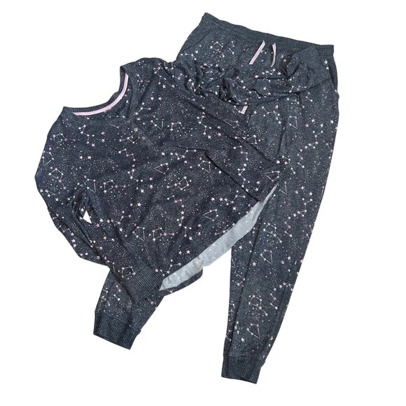 Cuddl Duds Womens L/G 14/16 Gray Constellation Lounge Set Polyester/Spandex 1886 - Picture 1 of 11